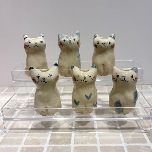 佐々木ヨーコ 猫花瓶  信楽焼3520