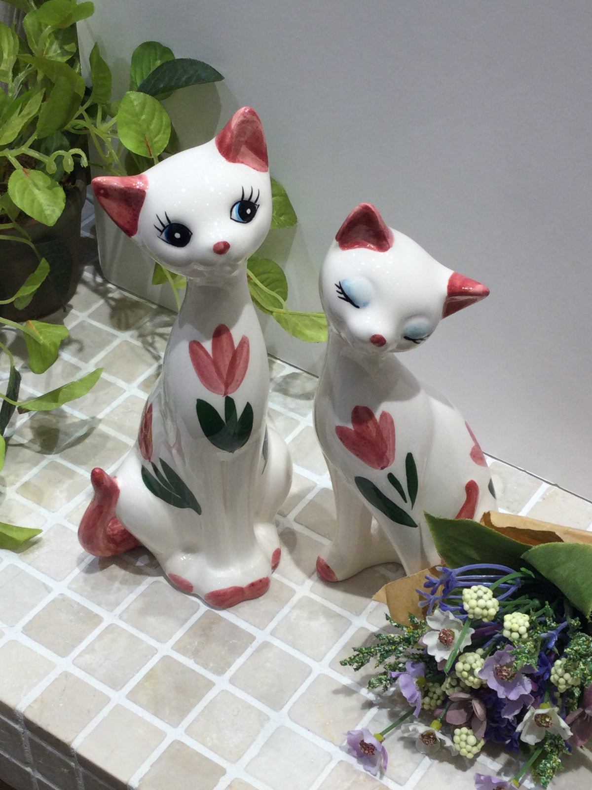 ペア猫 レトロ
