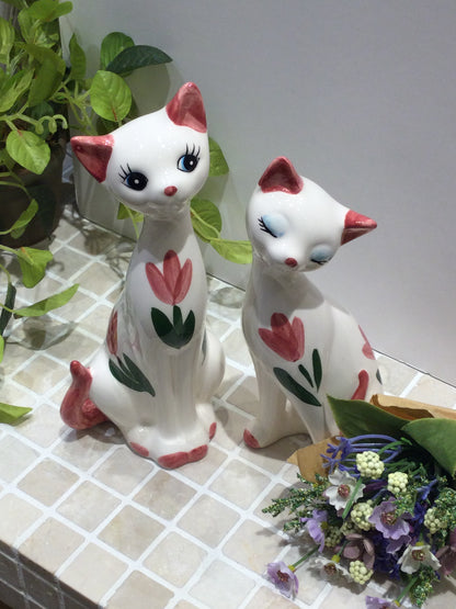 ペア猫 レトロ