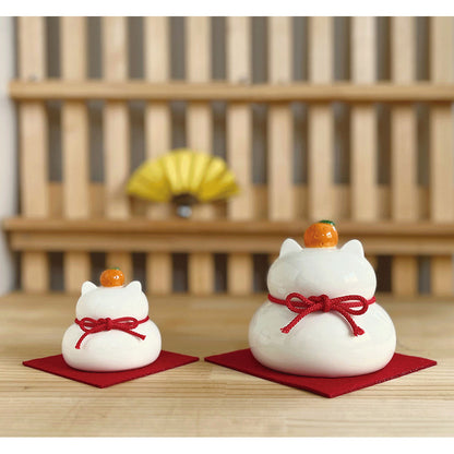 陶器の猫鏡餅 【全3種】