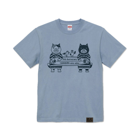 【 ご予約商品 】10周年限定　鎌倉ねこサロン×ZUCO ASOBI  サーフィン ネコおっさんのTシャツ（カラー）