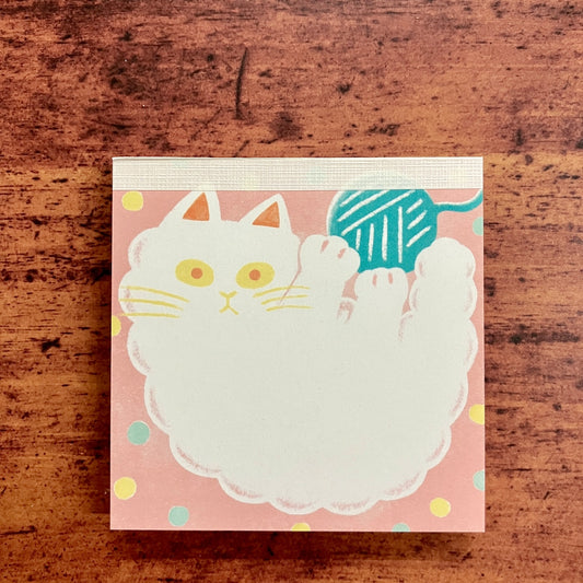 【れんこん社】shironeko memo pad（毛糸としろねこ）   (国分寺店)