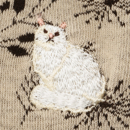 刺繍 クルー丈ソックス