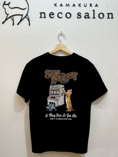 スロットネコ刺繍　Tシャツ