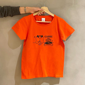★PUKA PUKA★ コーヒー＆キャッツ 半袖Tシャツ 【全2色2サイズ】