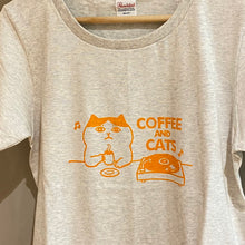画像をギャラリービューアに読み込む, ★PUKA PUKA★ コーヒー＆キャッツ 半袖Tシャツ 【全2色2サイズ】
