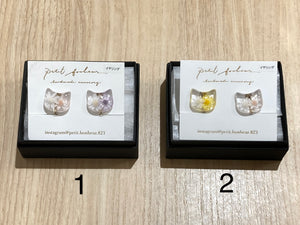 ★petit bonheur★　ねこ×ねこ　イヤリング【全２色】