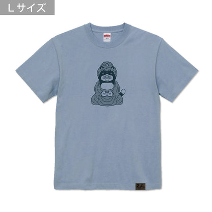 【 ご予約商品 】 鎌倉ねこサロン×ZUCO ASOBI  大仏ネコおっさんのTシャツ（アシッドブルー）