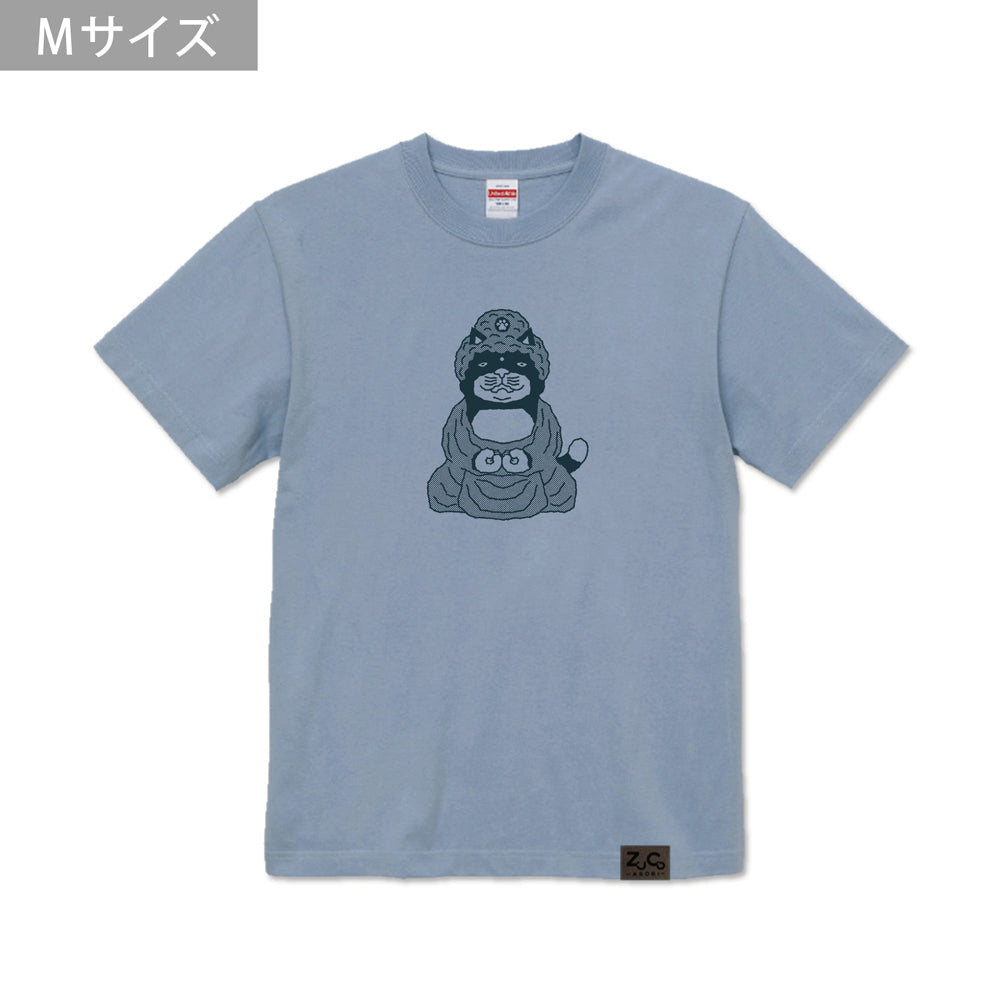 【 ご予約商品 】 鎌倉ねこサロン×ZUCO ASOBI  大仏ネコおっさんのTシャツ（アシッドブルー）