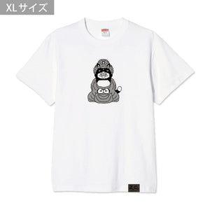 鎌倉ねこサロン×ZUCO ASOBI  大仏ネコおっさんのTシャツ（ホワイト）