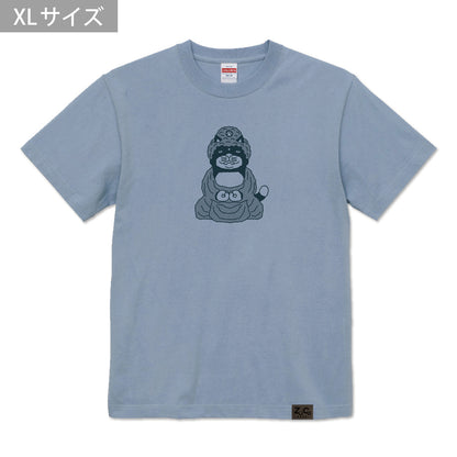 【 ご予約商品 】 鎌倉ねこサロン×ZUCO ASOBI  大仏ネコおっさんのTシャツ（アシッドブルー）